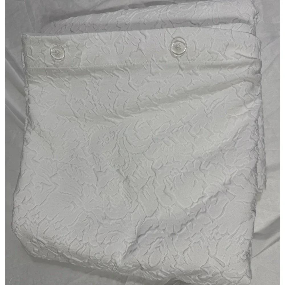 DKNY Soft Textured Solid White Duvet Cover Queen Full ‎ ,Buttons